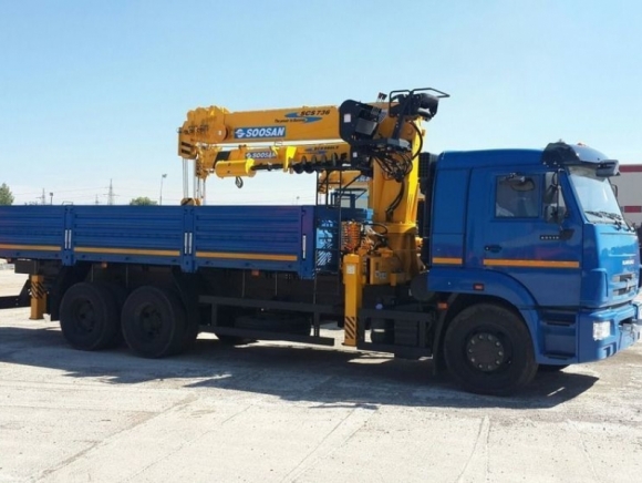 Бортовой автомобиль КАМАЗ 65117 с КМУ SOOSAN SCS 876