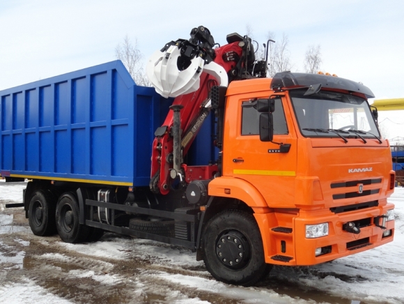Ломовоз с манипулятором на шасси КАМАЗ-6520 г/п 16,4 тн