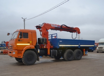 Бортовой автомобиль КАМАЗ 43118 (6x6) с КМУ Kanglim 2056 с буром