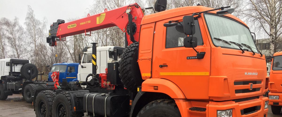 Седельный тягач КАМАЗ-53504 с КМУ инман ИТ-150